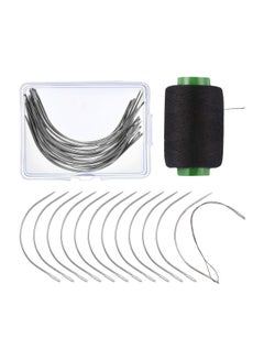 BOAO 20-Piece Wig Making Needle And Thread Silver/Black  - Image 1