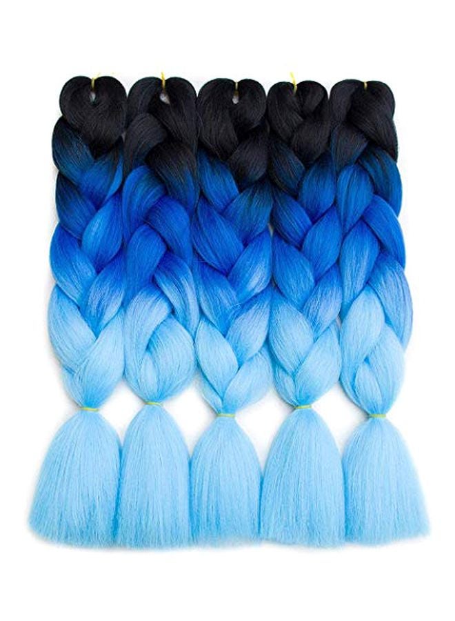 Sunhour 5-Piece Braided Hair Extension Black/Blue - Image 1