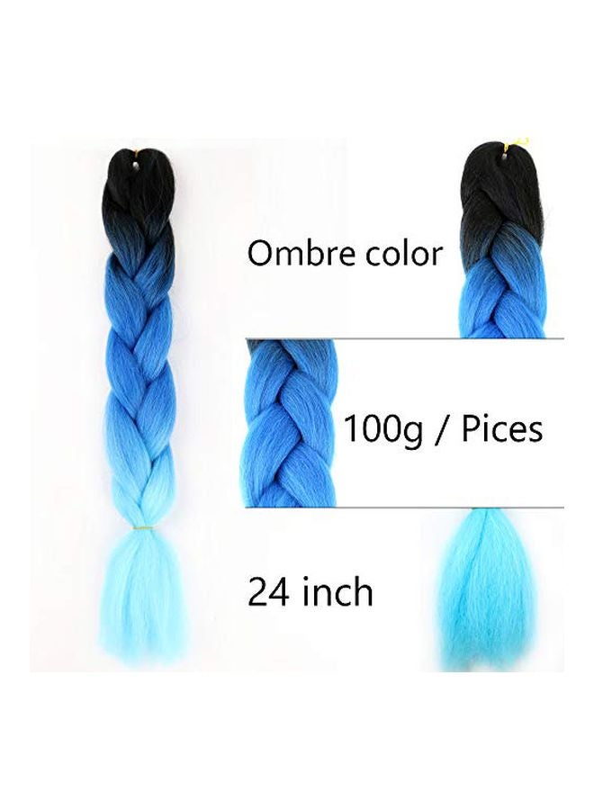 Sunhour 5-Piece Braided Hair Extension Black/Blue - Image 2