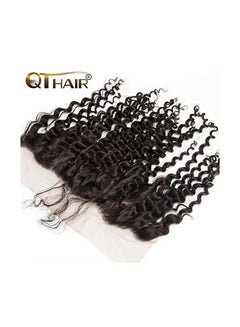 QTHAIR Deep Wave Frontal Closure Hair Extension Black 16inch  - Image 2