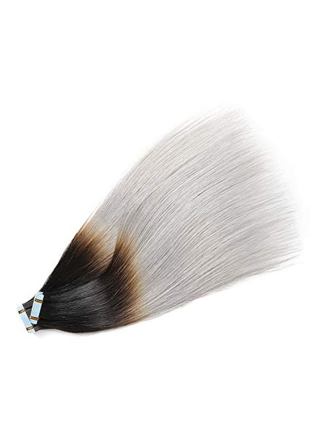 رينبوول وصلة شعر أملس ومصبوغ أسود/ رمادي 14بوصة - Image 2