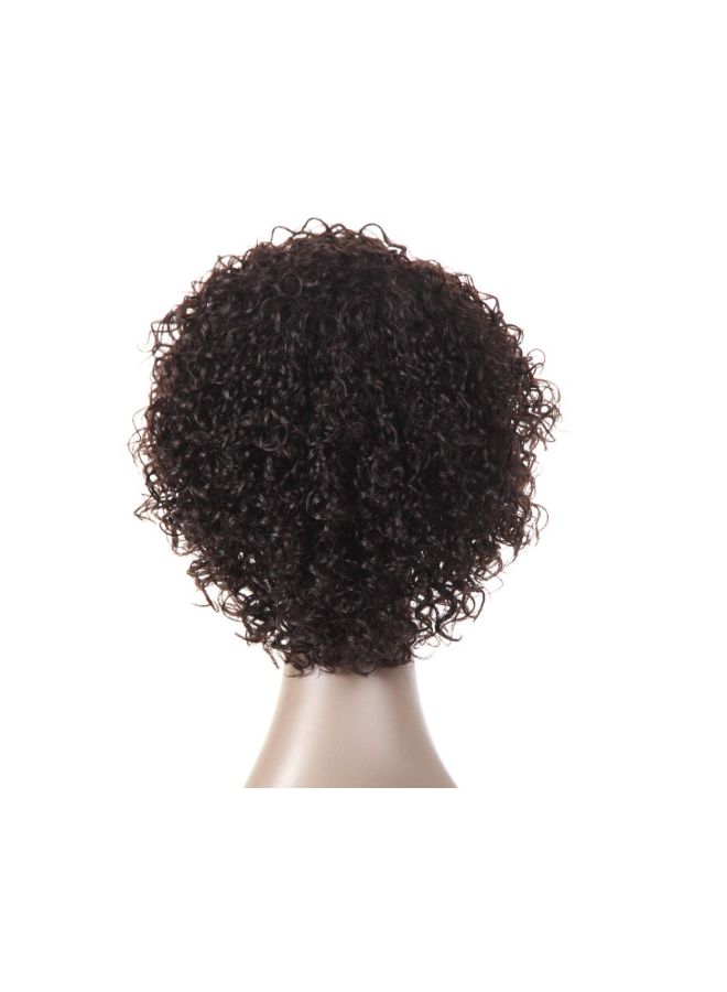 HUA Short Curly Hair Wig Black 10inch - Image 2