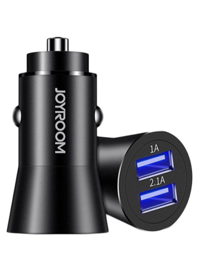 Dual USB Car Charger Black - Image 1