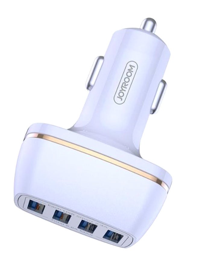 شاحن سيارة مزود بعدد 4 منافذ USB أبيض - Image 1