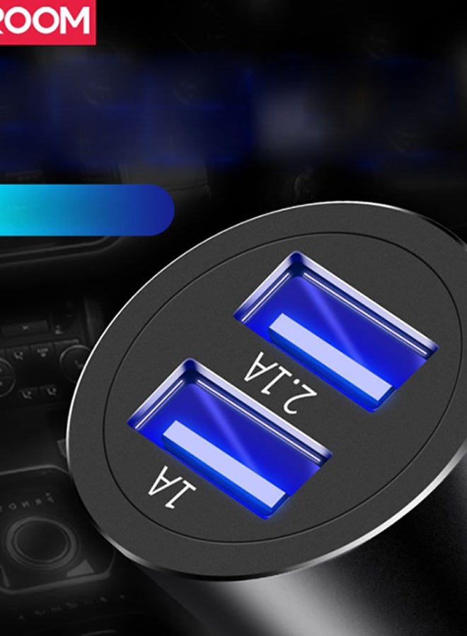 Dual USB Car Charger Black - Image 2