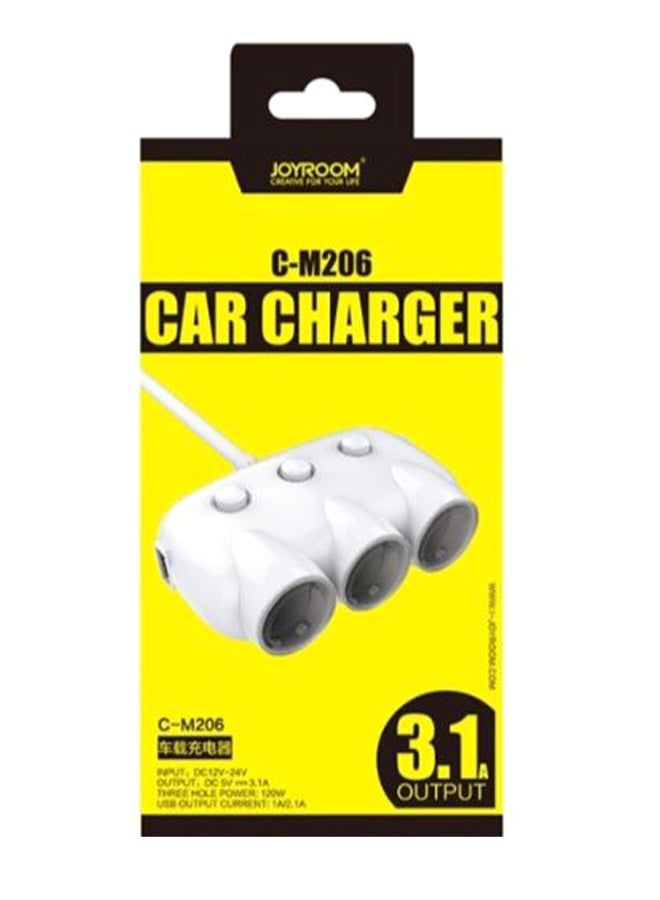 Dual USB Car Charger White - Image 2