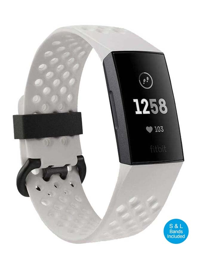 Fitbit - Charge 3 NFC Special Edition Advanced Fitness Tracker Frost White/Graphite - Image 1