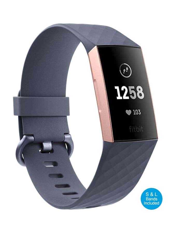 Fitbit Charge 3 Fitness Tracker With Swim Tracking Blue Grey/Rose Gold ...