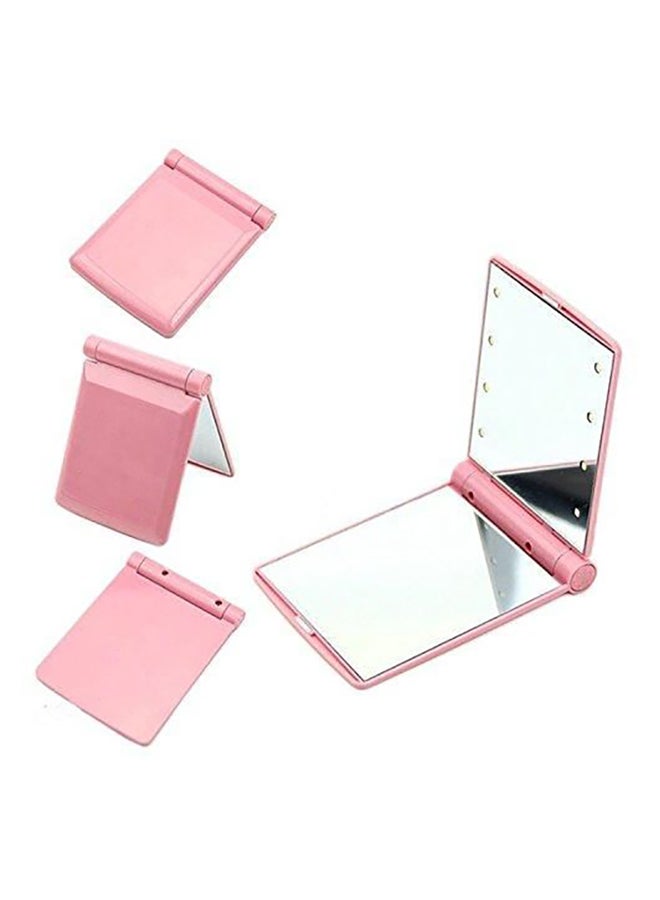 Portable 8 Led Mini Makeup Mirror With Cloth Bag Pink - Image 3