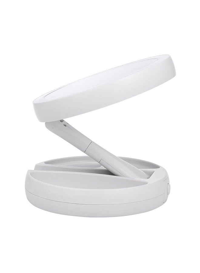 Foldable Magnification Makeup Mirror With Led Light White - Image 2