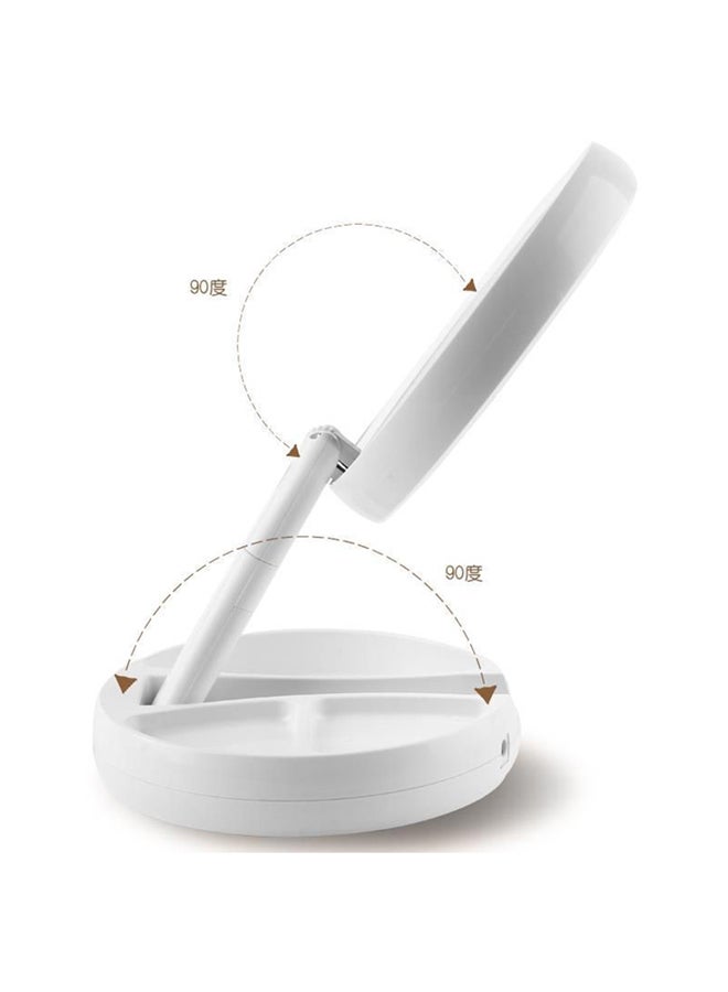 Foldable Magnification Makeup Mirror With Led Light White - Image 2