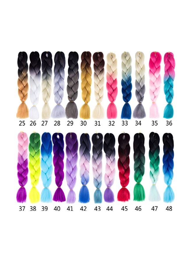 فوريفري مجموعة وصلات شعر مضفرة مكونة من 3 قطع أسود/ أزرق/ وردي 24بوصة - Image 3