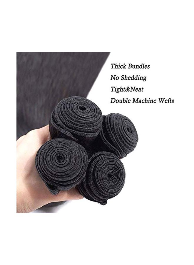 ROYAL IMPRESSION 4-Piece Brazilian Straight Remy Hair Extension Bundles Black  - Image 3
