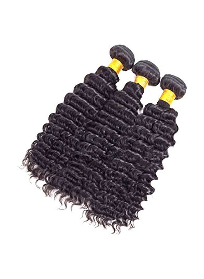 ROYAL IMPRESSION 3-Piece Brazilian Pineapple Deep Wave Hair Extension With Lace Closure Black  - Image 1