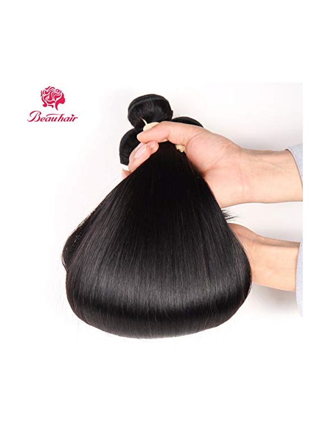 3-Piece Brazilian Straight Hair Extensions Bundle With Lace Closure Black - v1570800197/N30608801A_3