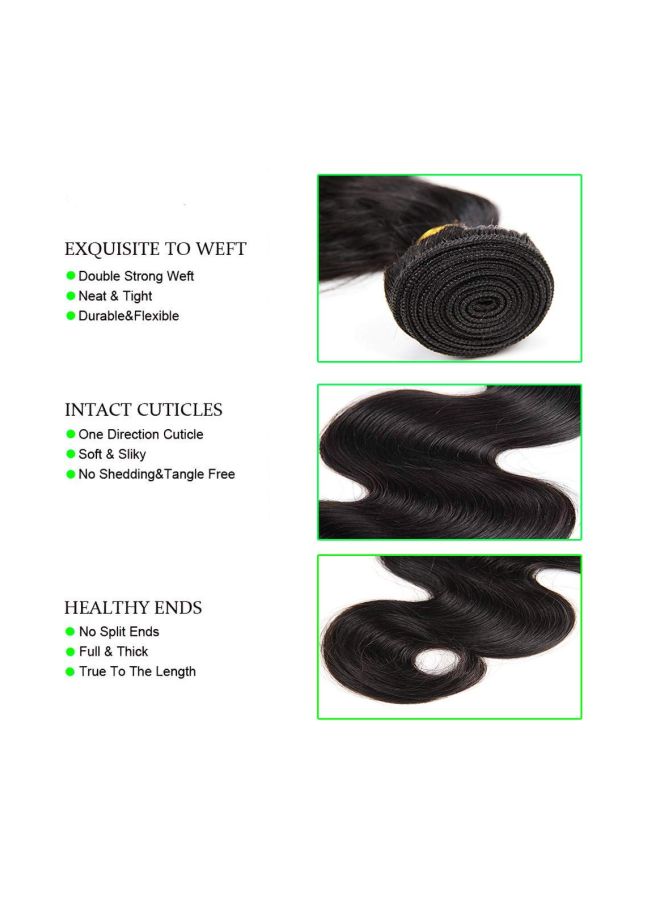 SIADEE Brazilian Hair Extensions Bundle Black 18inch - Image 2