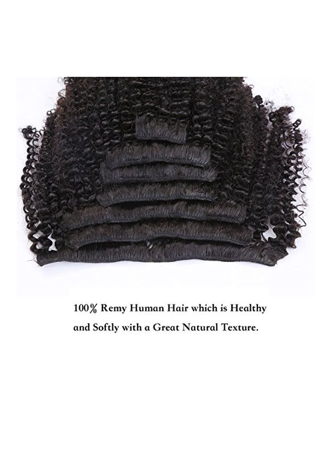 لوكسي - Pack Of 7 8A Clip In Brazilian Hair Extensions Black 16inch - Image 1