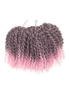 3-Piece Synthetic Crochet Braiding Hair Extension Set 1B/Pink 8inch