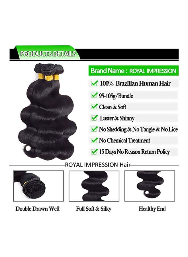 ROYAL IMPRESSION 3-Piece Brazilian Wavy Hair Extension Set Black  - Image 4