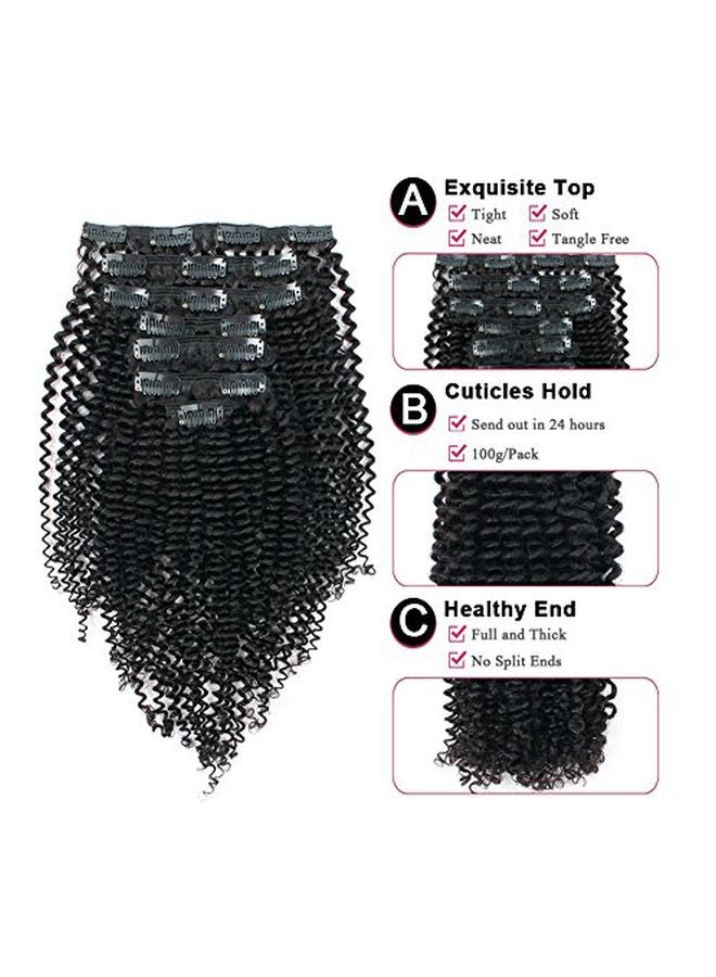 ساسينا طقم وصلات شعر مجعدة مكون من 7 قطع أسود 12بوصة - Image 2