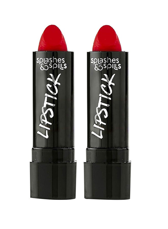 Pack Of 2 Translucent Vivid Matte Lipstick Red