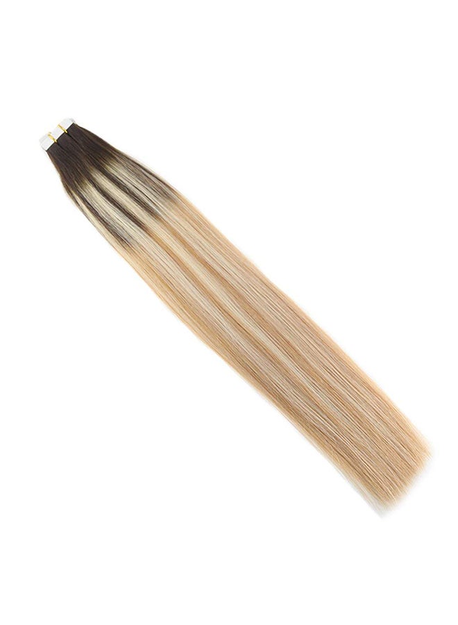 Moresoo 40-Piece Unprocessed Human Hair Extension Beige/Brown 20inch - Image 1