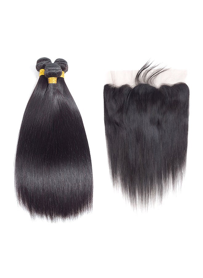 ROYAL IMPRESSION 3-Piece Brazilian Virgin Straight Human Hair Extension Natural Colour 2X1.02X0.98inch  - Image 1