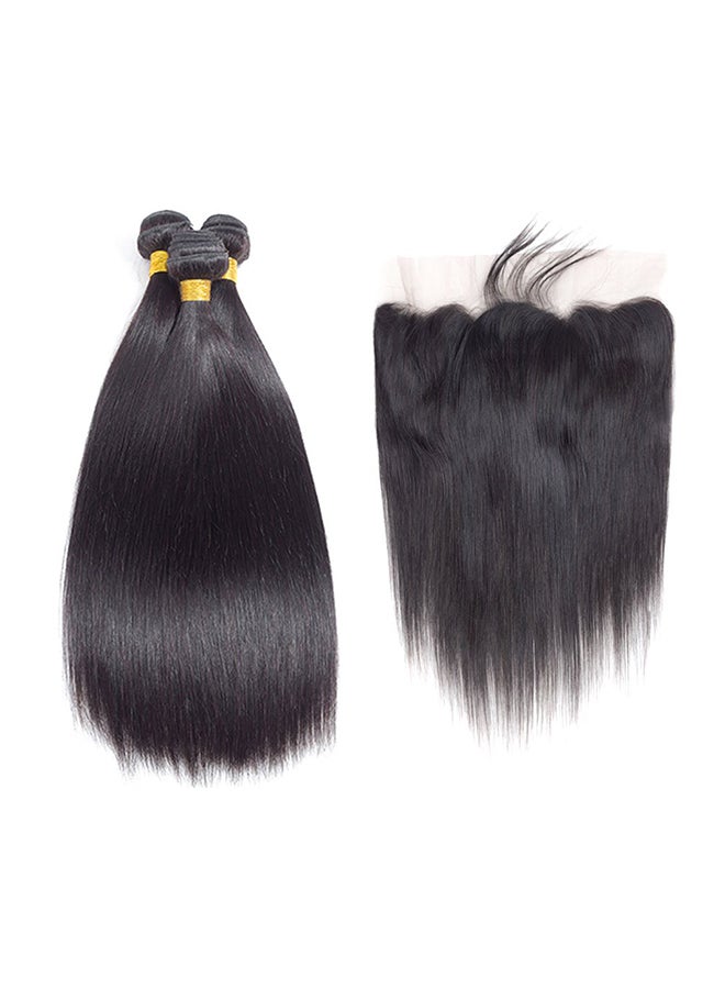 ROYAL IMPRESSION 3-Piece Brazilian Virgin Straight Human Hair Extension Natural Colour 2X1.02X0.98inch  - Image 1