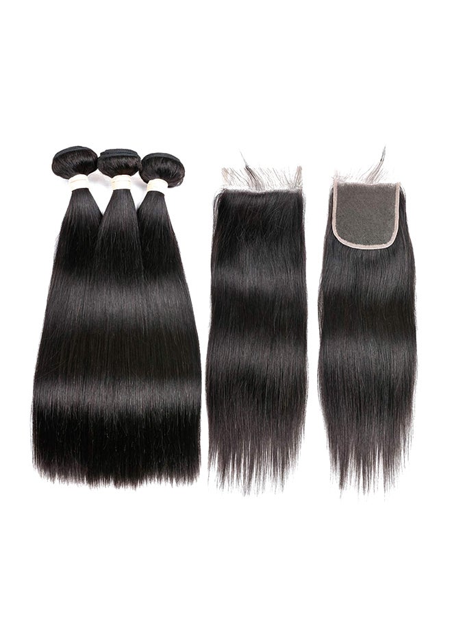 Beauhair - 3-Piece Brazilian Virgin Straight Human Hair Extension Black - Image 1