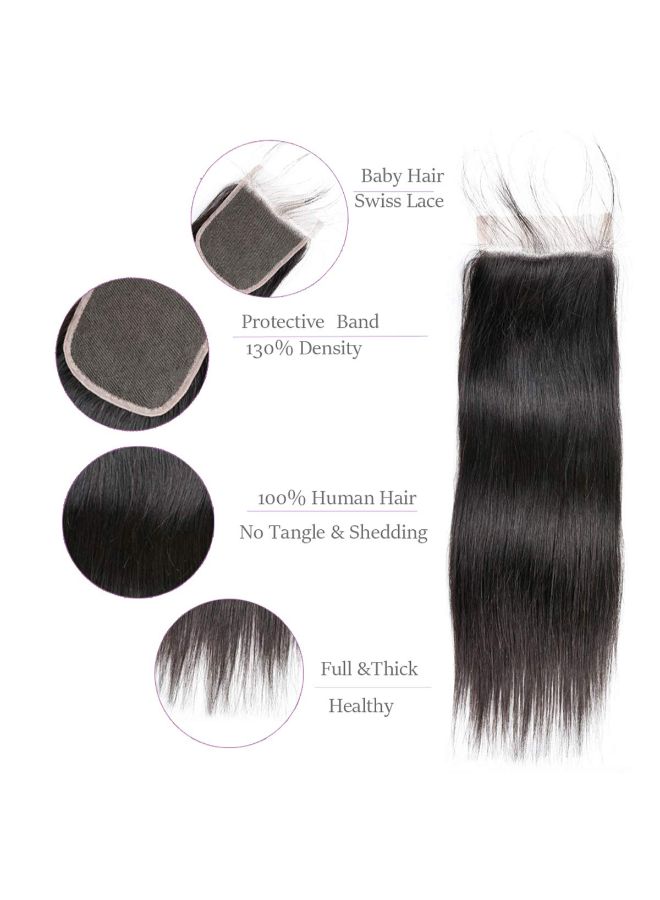 Beauhair - 3-Piece Brazilian Virgin Straight Human Hair Extension Black - Image 1