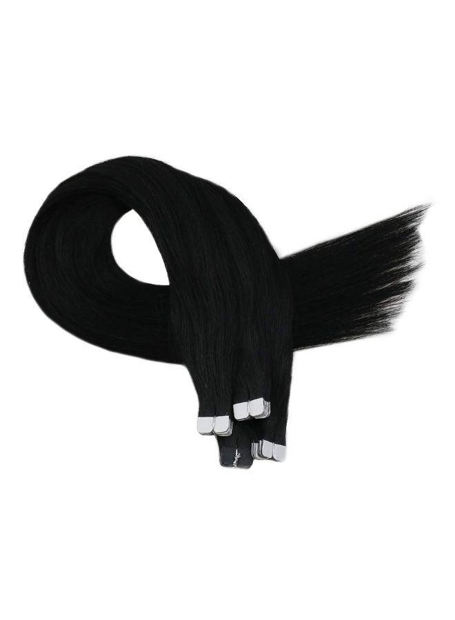 Moresoo 10-Piece Mini Tape Human Hair Extension 1 Jet Black 14inch - Image 2