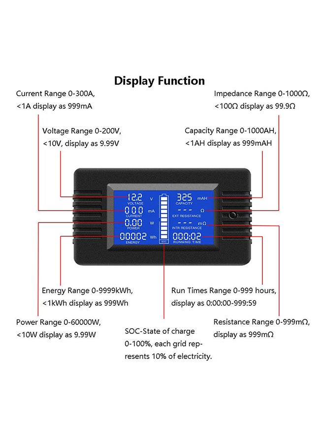 PZEM-015 Internal And External Resistance Residual Electricity Meter With 200A Shunt Black - Image 2