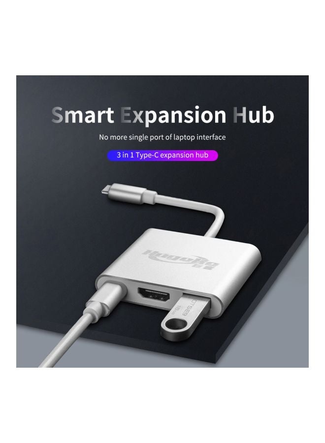 3-In-1 Type-C Expansion Hub Silver