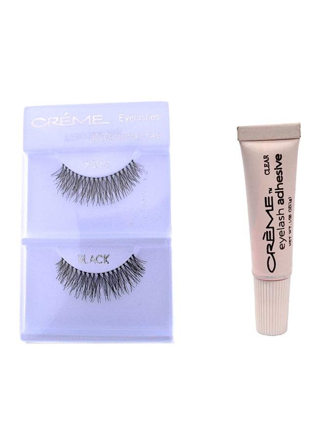 Creme 6-Pair False Eyelash Extension With Eyelash Adhesive Black - Image 1