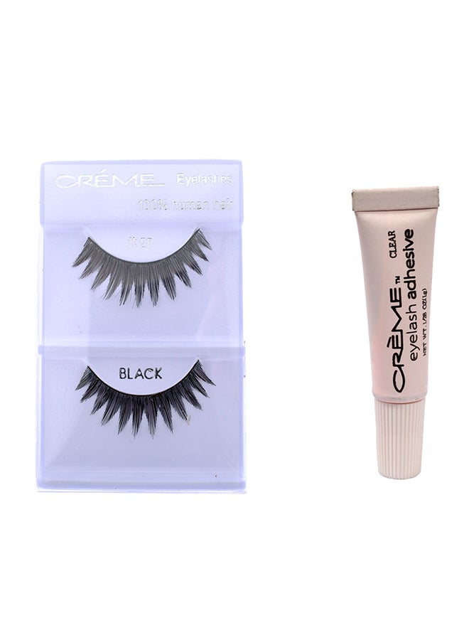 Creme 6-Pair False Eyelash Extension With Eyelash Adhesive Black - Image 1