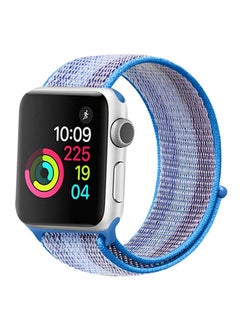 Pearl in Oyster Nylon Replacement Band For Apple Watch Series 3/4/5 Lake Blue 