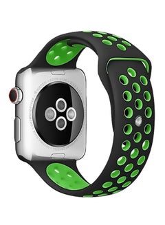 Pearl in Oyster Replacement Sport Band For Apple Watch Series 3 Black/Green 