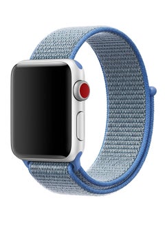 Pearl in Oyster Nylon Replacement Wrist Band For Apple Watch Series 3/4/5 Tahoe Blue 