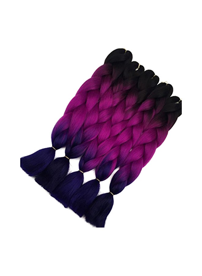 XCXINGJIA 5-Piece Synthetic Braiding Twist Hair Extensions Set Pink/Purple - Image 1