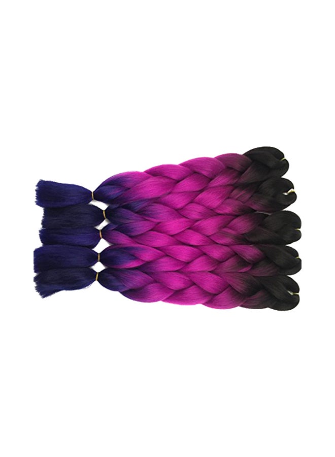 XCXINGJIA 5-Piece Synthetic Braiding Twist Hair Extensions Set Pink/Purple - Image 3