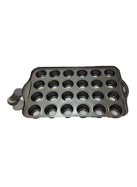24-Cavity Mini Cheesecake Pan Black 2.4x19.4x11.6inch