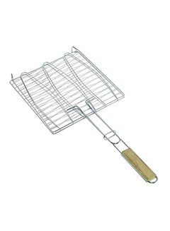 Grill Net With Wooden Handle Silver/Beige