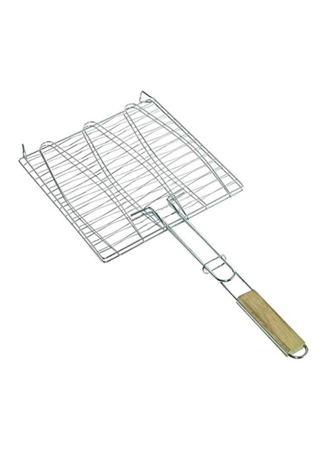 Generic - Grill Net With Wooden Handle Silver/Beige - Image 1