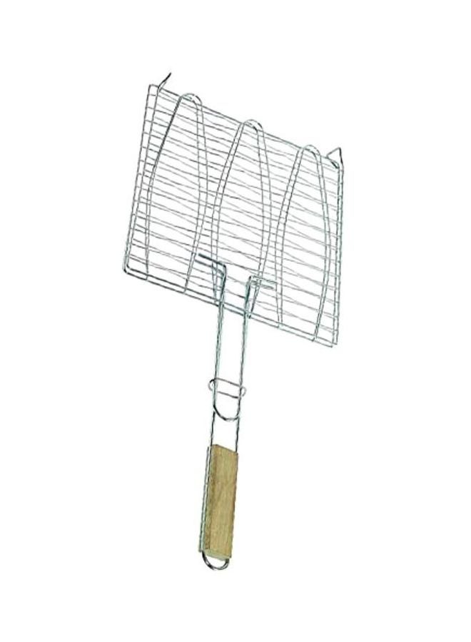 Generic - Grill Net With Wooden Handle Silver/Beige - Image 1