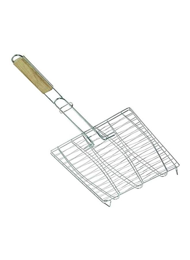 Generic - Grill Net With Wooden Handle Silver/Beige - Image 1