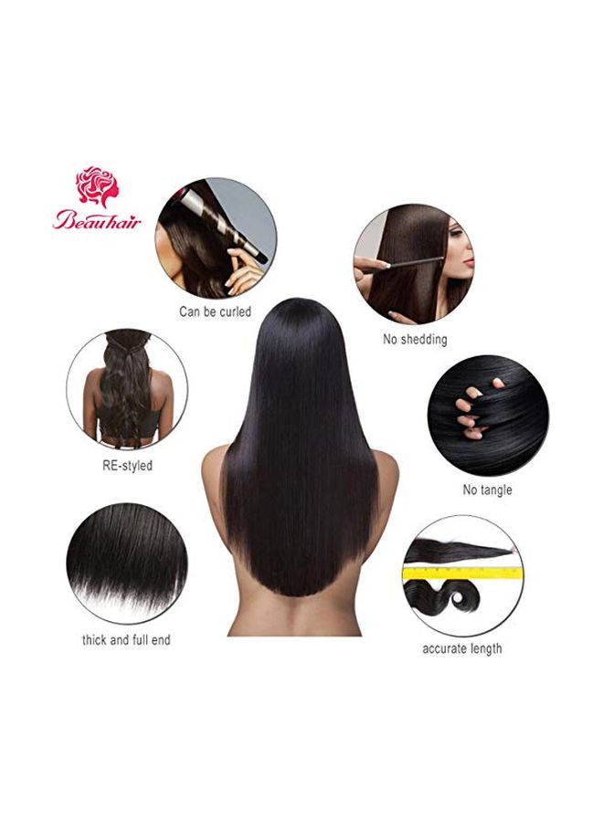 Beauhair 3-Piece Long Straight Hair Extension Black  - Image 3