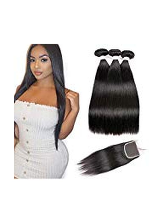 بو هير مجموعة وصلات شعر طويل وأملس مكونة من 3 قطع أسود - Image 2