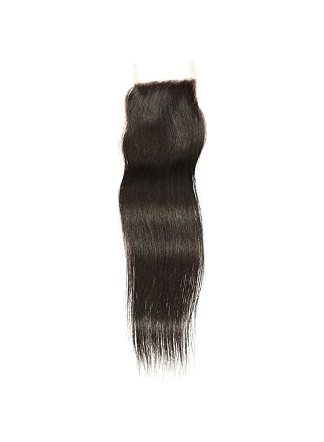 Aosome Brazilian Straight Human Hair Lace Closure Natural Black 12inch - Image 1