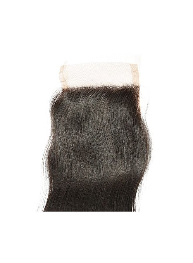 Aosome Brazilian Straight Human Hair Lace Closure Natural Black 12inch - Image 2