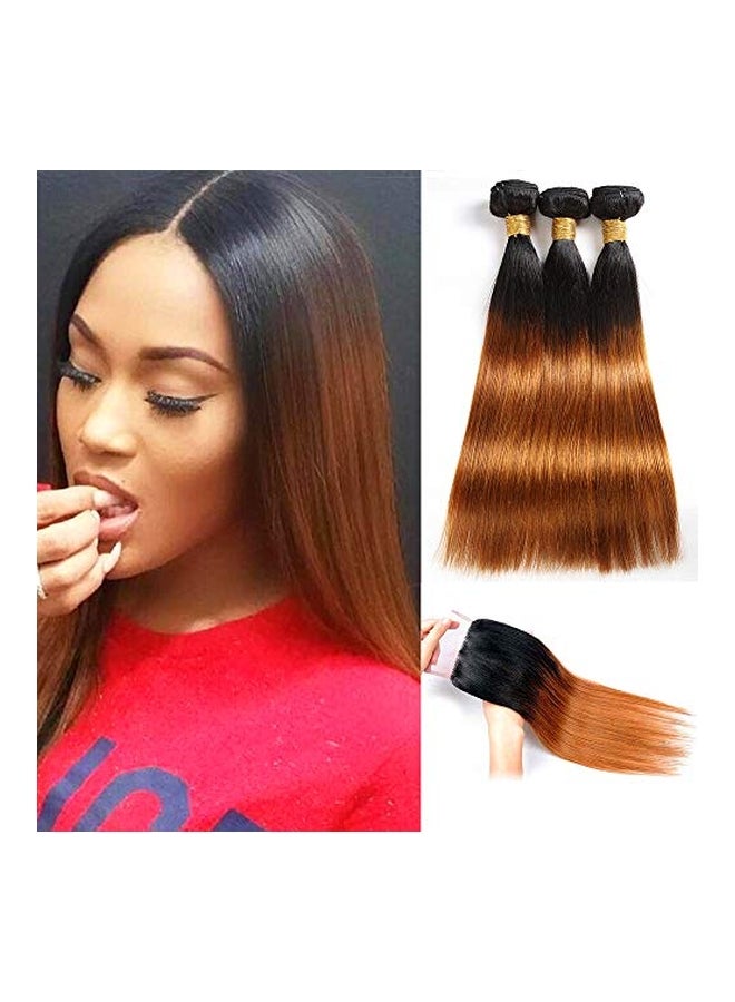 Feelgrace Pack Of 4 Brazilian Straight Hair Extension 1B/30 - Image 2